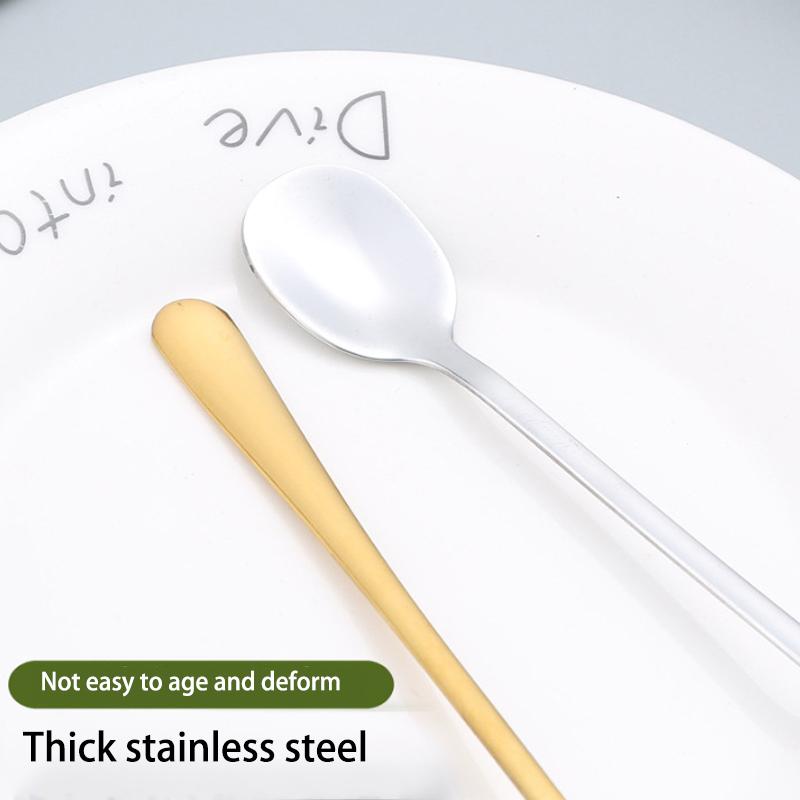 Tea Coffee Soup Spoon For Eating Mixing Stirring Long Handle Teaspoon Spoon Cocktail Ice Cream Honey Spoons Kitchen Cutlery