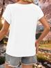 Womens Hollow Out Lace Top Crew Neck Short Sleeve Loose Dressy Summer Shirt