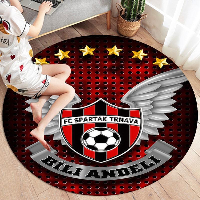 FC Spartak Trnava Round Area Rug,Carpet Rug for Living Room Bedroom Sofa Playroom Decor,Non-slip Floor Mat