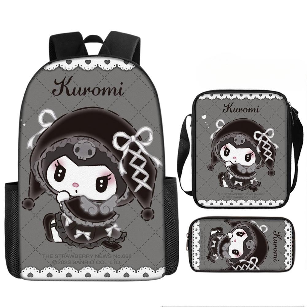 School Bag Student Backpack Cute Girl Lightweight Backpack Large Capacity Three-Piece Backpack