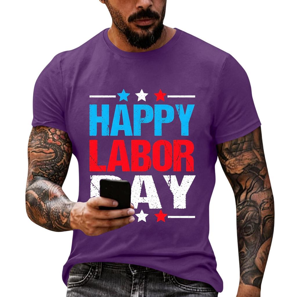 Men's Casual Loose Fit Short Sleeve T-Shirt Crew Neck Printed Graphic Tee Summer Top for Everyday Wear