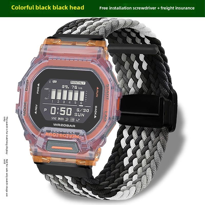 8 Colors Scalable Watchband Magnetic Metal Buckle For Casio G-shock 3506 GBD-200SM GBD-200 Cat Nylon Canvas Watch Strap Men Band