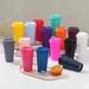 1pcs 475ml  Reusable Plastic Straw Cup 16OZ  Large Capacity Leakproof Travel Tumbler for Coffee Smoothie Home Birthday Party