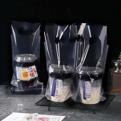 Transparent Double Cup Carrier Takeaway Bags
