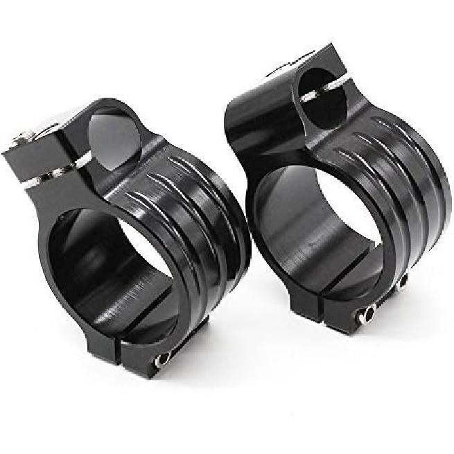 

FXCNC 48mm 7/8 CNC Aluminum Motorcycle Black Fork Tube Clip on Handlebar Regular Heads Replaceable Compatible with Universal bike cafe racer Regular 48mm срібний