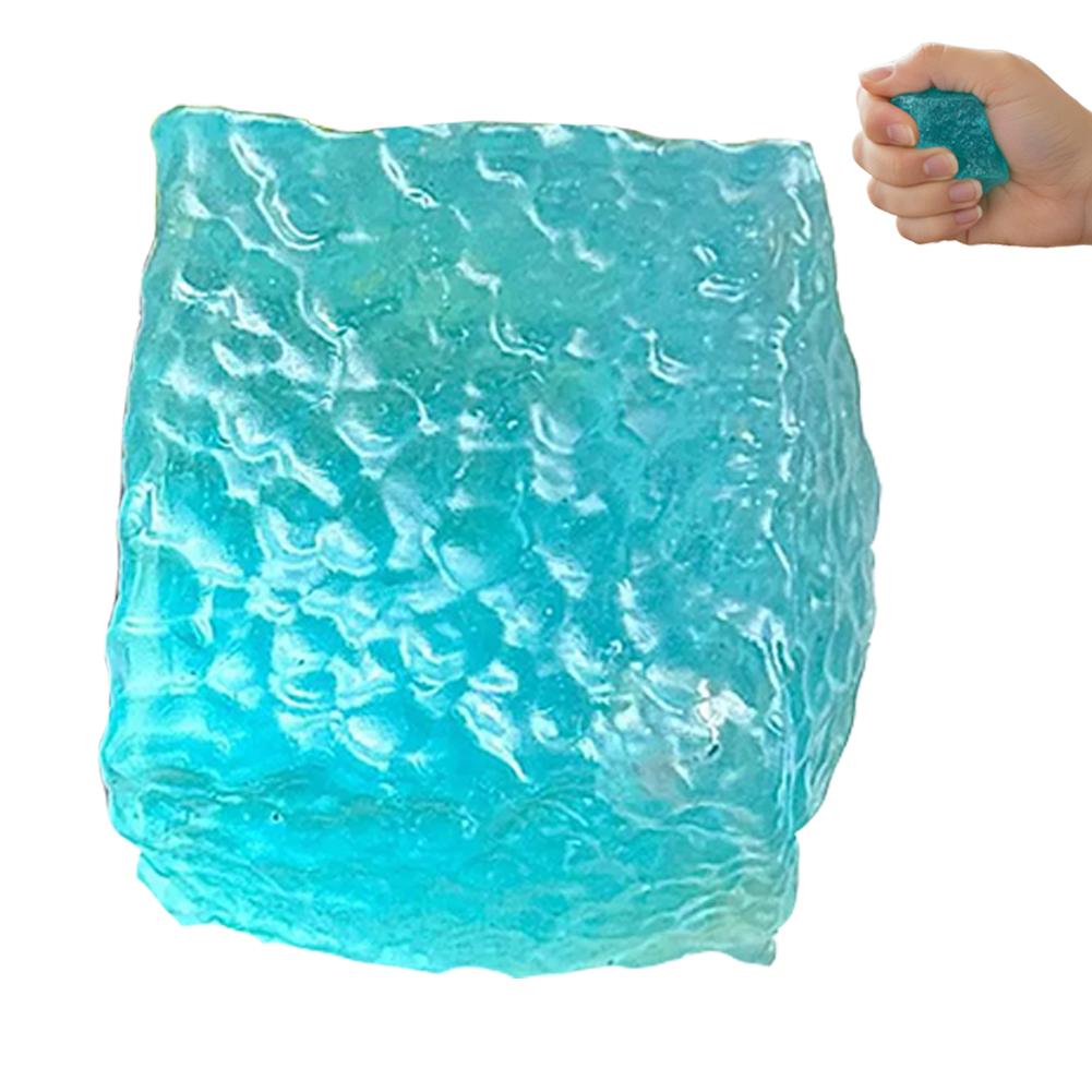 Transparent Jelly Cube Toy Soft Glitter Stress Ball Decompression Squeeze Toy Anti-Stress Sensory Toy Gift