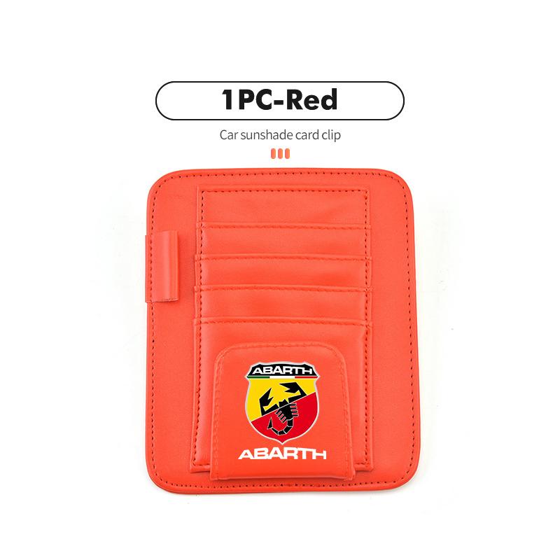 Car Sun Visor Sunglasses Clip Credit Card Pen Storage Holder For Abarth FR FIAT 500 595 695 124 Bravo Linea Siena Panda