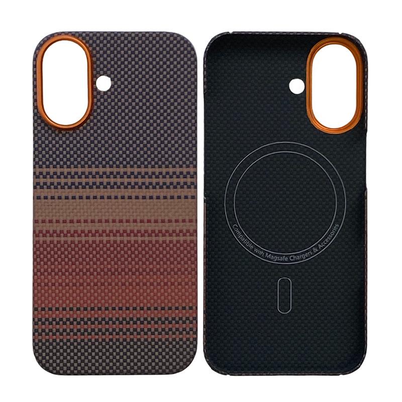 Apple iPhone 17 Ultra-thin Kevlar Case with Magnetic Suction, Alloy Frame, Aramid Fiber, and Half-wrapped Design