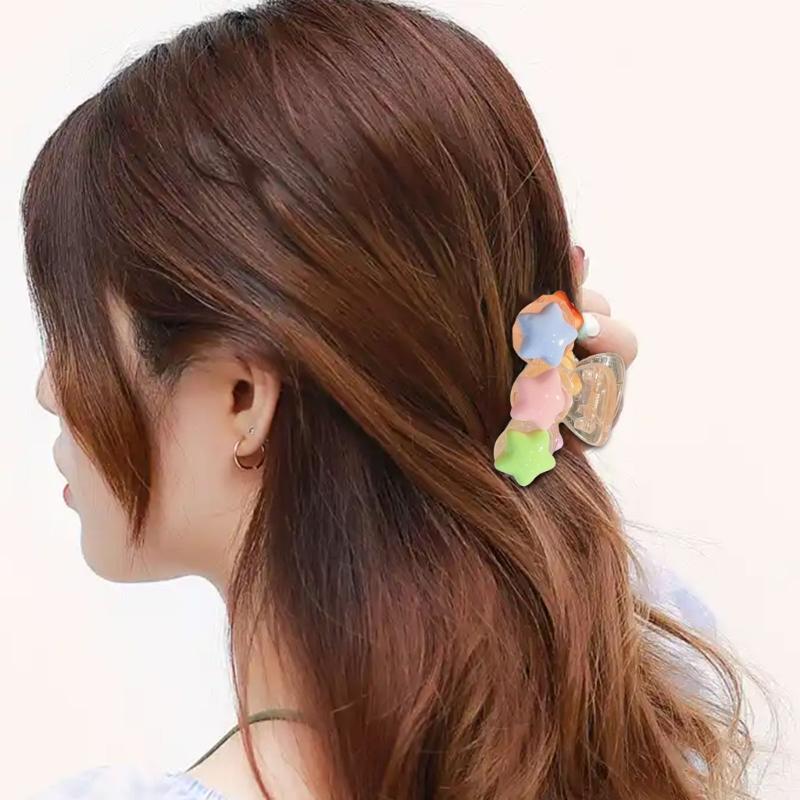 Cute Cartoon Paws Design Small Hair Claw Clip For Women Strong Plastic Hair Accessories Multiple Colors