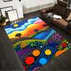 Colorful Abstract Landscape Carpet with Dotted Rainbow Patterns Suitable for Use As an Anti-slip for Living Room Bedroom Sofas