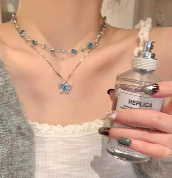 Korean Style Pearl & Butterfly Clavicle Choker Necklace for Women