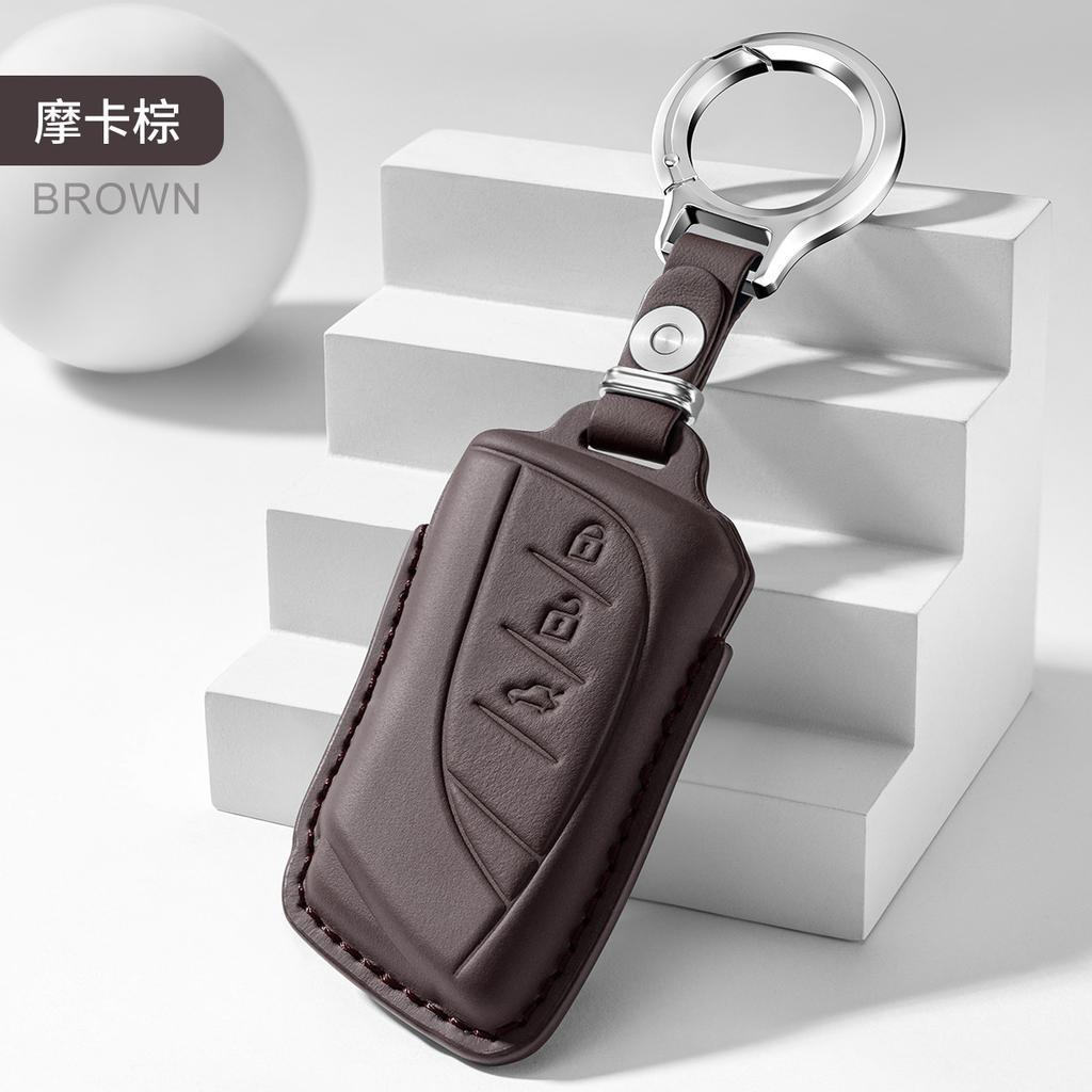 Leather Car Key Case Remote Cover Shell Holder Protector Fob for ES200 ES300h LS500h NX260 NX350h RX350h RX500h LC500h