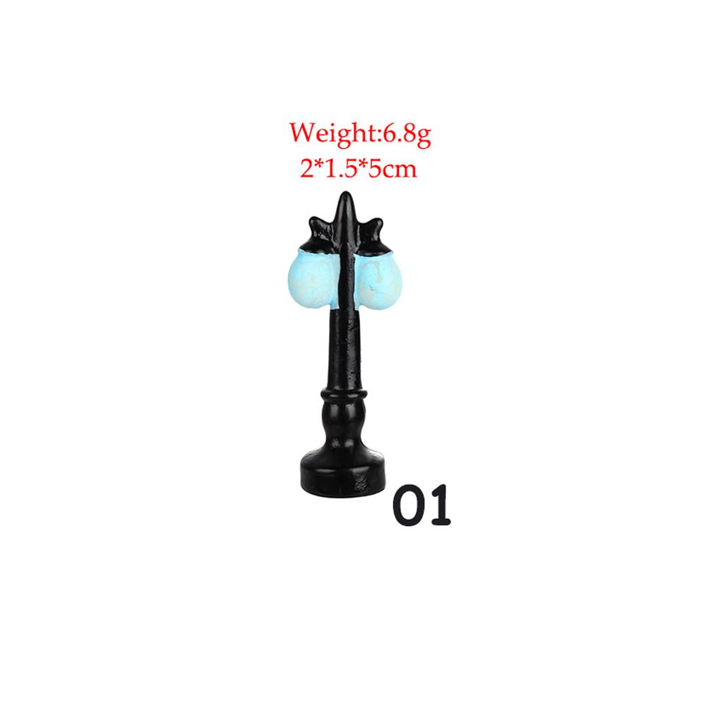 Retro Mini Street Lamp Miniature Garden Ornament Streetlight Figurines Fairy Garden Decoration Resin Craft Micro Landscaping