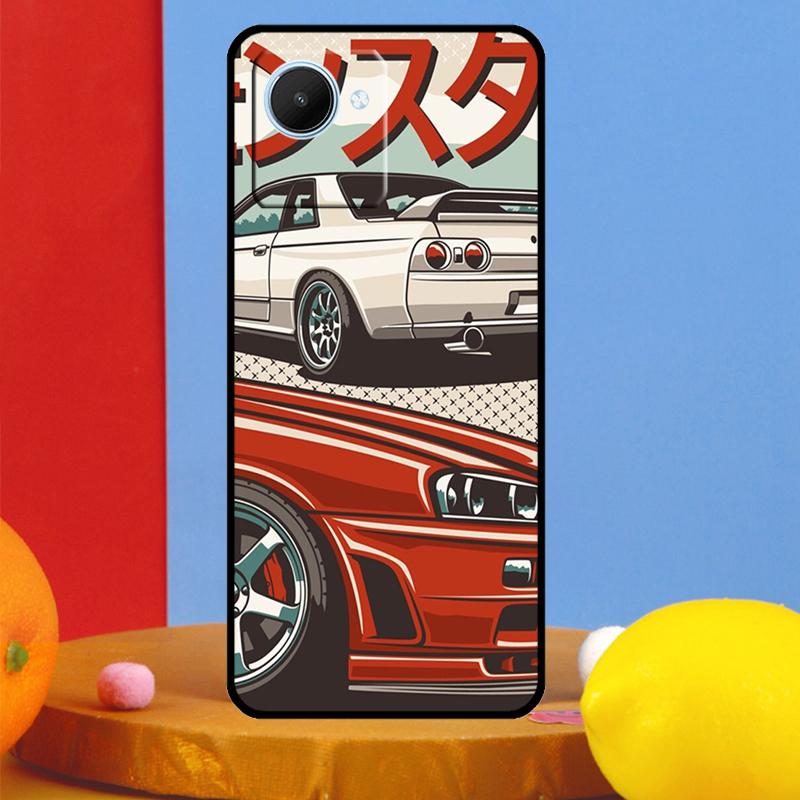 Sports Car JDM Drift For Realme GT7 Pro GT6 10 11 12 13 14 15 Pro Plus C55 C67 C63 C61 C53 C35 C65 C75 C71 Case