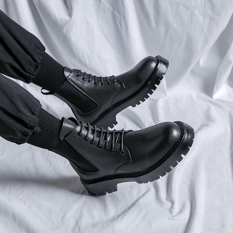 Business Thick Soled Men's Boots Trendy Classic Versatile Styles Leisure and Fashion Party Adult Office Outdoor Motorcycle Shoes