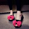 Bowknot Slippers Women Fashion Summer High Heels Thick Sole Anti Slip Slope Heel Outdoor Beach Cool Slippers Sandals Women