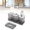 Bathroom Accessories Set Bath Ensemble Set with Toothbrush Holder Cup Lotion Bottles Soap Dish Tray
