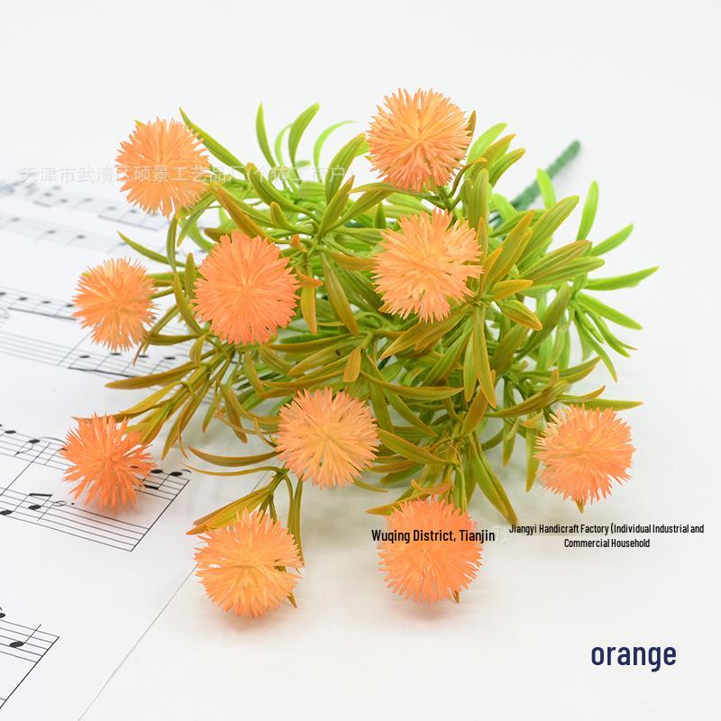Dandelion Pine Ball Artificial Green Plant Bouquet for Home and Garden Décor