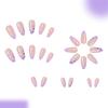 Waterproof Press On Artificial Nail With Violets Floral Art Plastic Nail Tips For Party Wedding