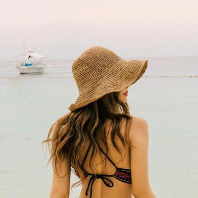 Damen handgeflochtener Stroh-Sonnenhut: Faltbar, Vielseitig und Sonnenschützend für Outdoor-Aktivitäten im Frühling, Sommer und Herbst.
