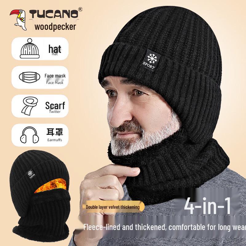 TUCANO Men s Winter Fleece-Lined Hat  Neck Warmer Set