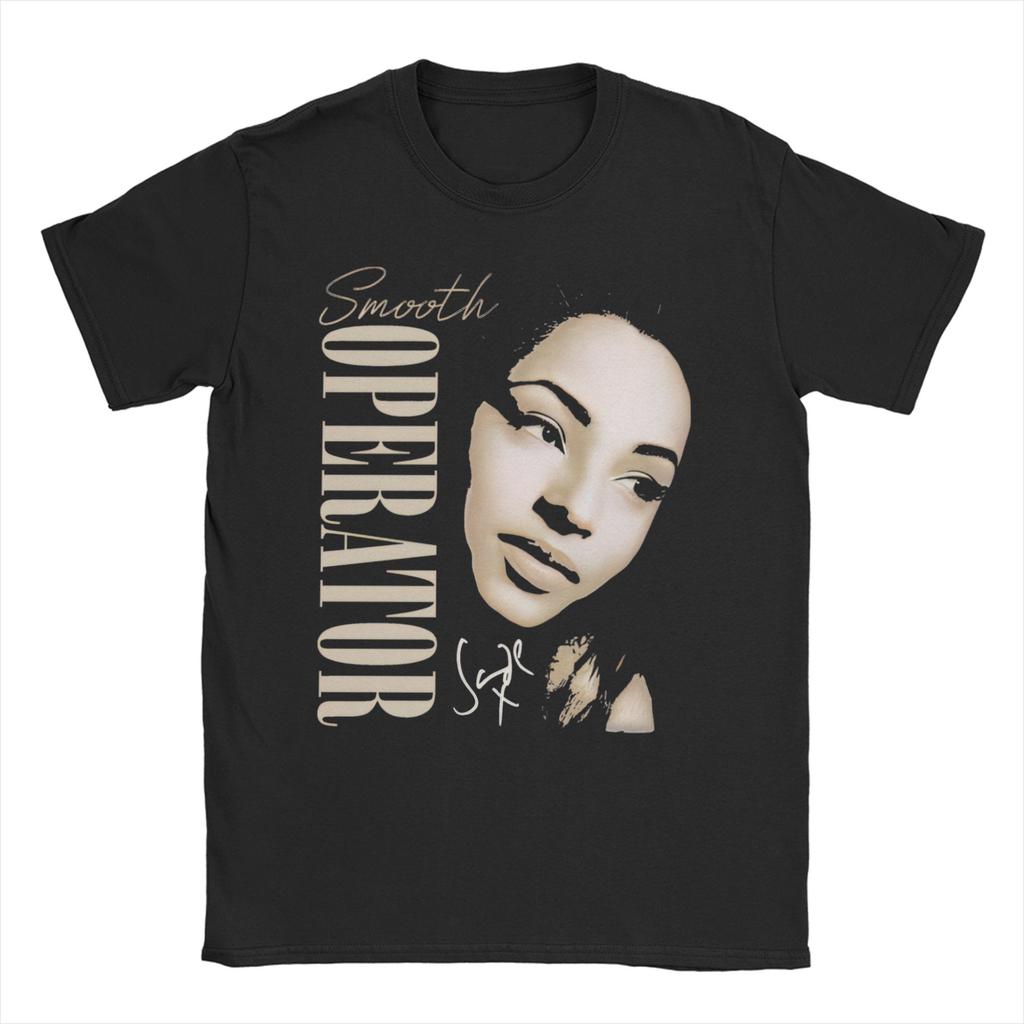 SSade Adu Singer 80s Music T Shirt for Unisex Women Pure Cotton Cool TShirt Crew Neck Tees Short Sleeve Clothes Gift Idea