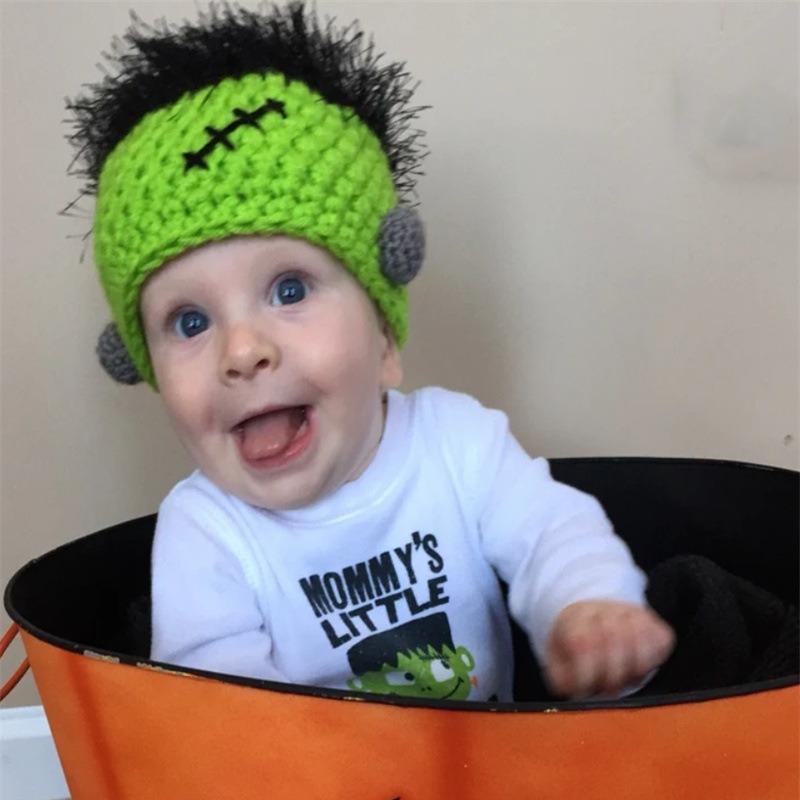 New Fashionable Handmade Crocheted Striped Double Tail Funny Witch Hat for Adults