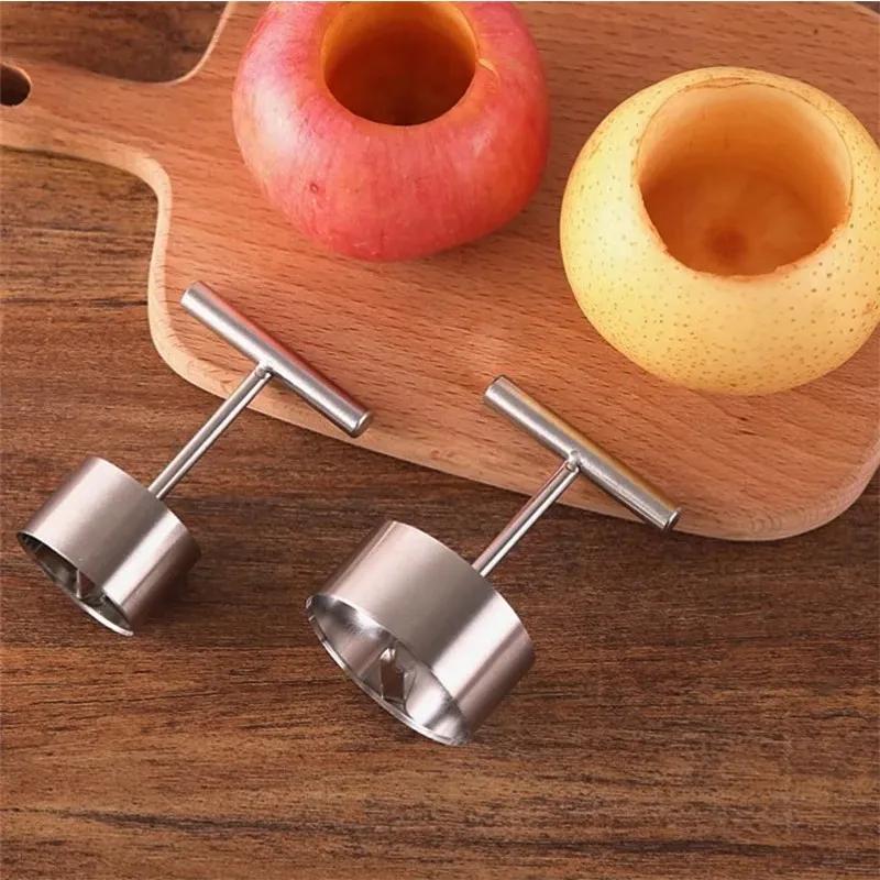 Estrattore di torsolo di mela e pera in acciaio inossidabile 304, utensile per scavare buche, snocciolatore e segmentazione di frutta autunnale