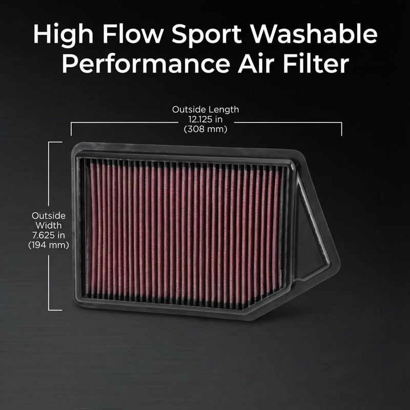 

for Acura TLX 2.4L Honda Accord CU Spirior 2.4L 2013- High Flow Sport Washable Performance Air Filter 33-2498 172205A2A00