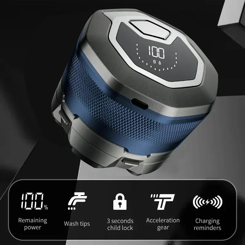 Tinsol Titanium Electric Head Shaver for Bald Men 6D Magnetic Razor Hair Trimmer Rechargeable LED Waterproof Face Hair Cutting