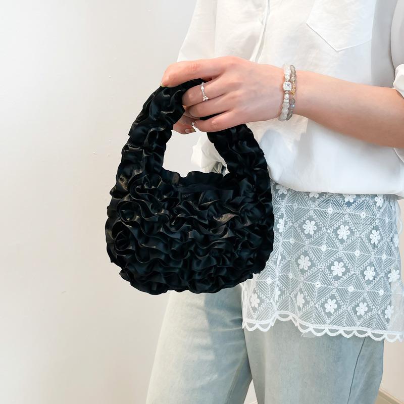 Cukrová Barva Skládaný Design Sladké Dívčí Kabelky Měkká Volánová Elegantní Dámská Spojka Lehká Přenosná Dámská Malá Taška