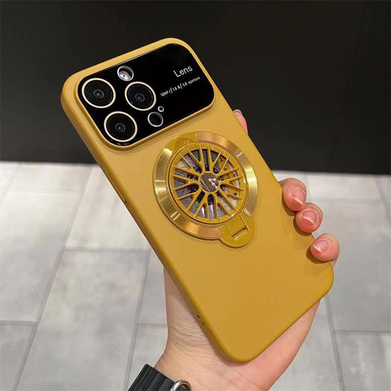 Aplicabil pentru husă telefon mobil IPhone 15 Suport giroscop rotativ Aspirație magnetică Apple 14pro Fereastră mare Mânecă mată