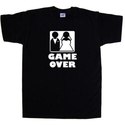 Game Over Wedding Funny T-Shirt - Men's Summer Cotton Graphic Tee
