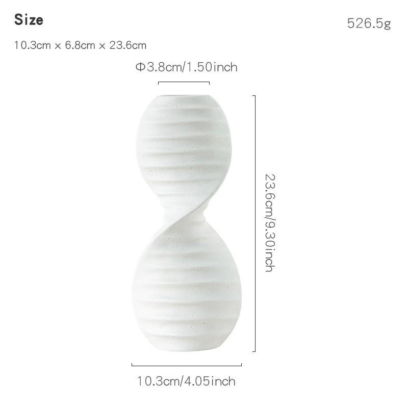 Nordic Simple Irregular White Shape Ceramic Vase Creative Home Dining Table Living Room Bedroom Dry Flower Decor Accessories 1Pc