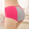 Ladies Spring and Autumn Lace Pure Cotton Period Side Leakage Prevention Mid Waist Triangle Briefs