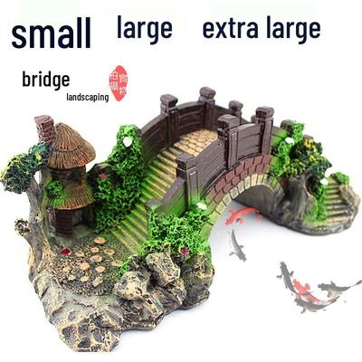 Vintage Resin Aquarium Ornament: Fish Tank Decorative Bridge & Turtle Basking Platform