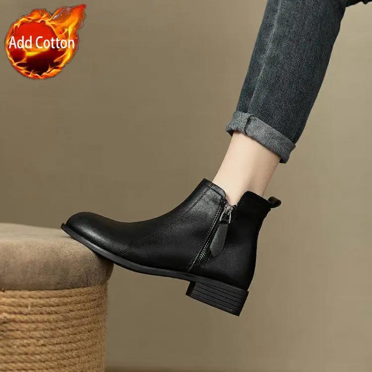 Fashion Woman Short Shoes Plain Soft Chunky Heel Lightweight Booties Autumn Sale On Offer Boot Y2k High Quality Pu Ankle Boots for Women