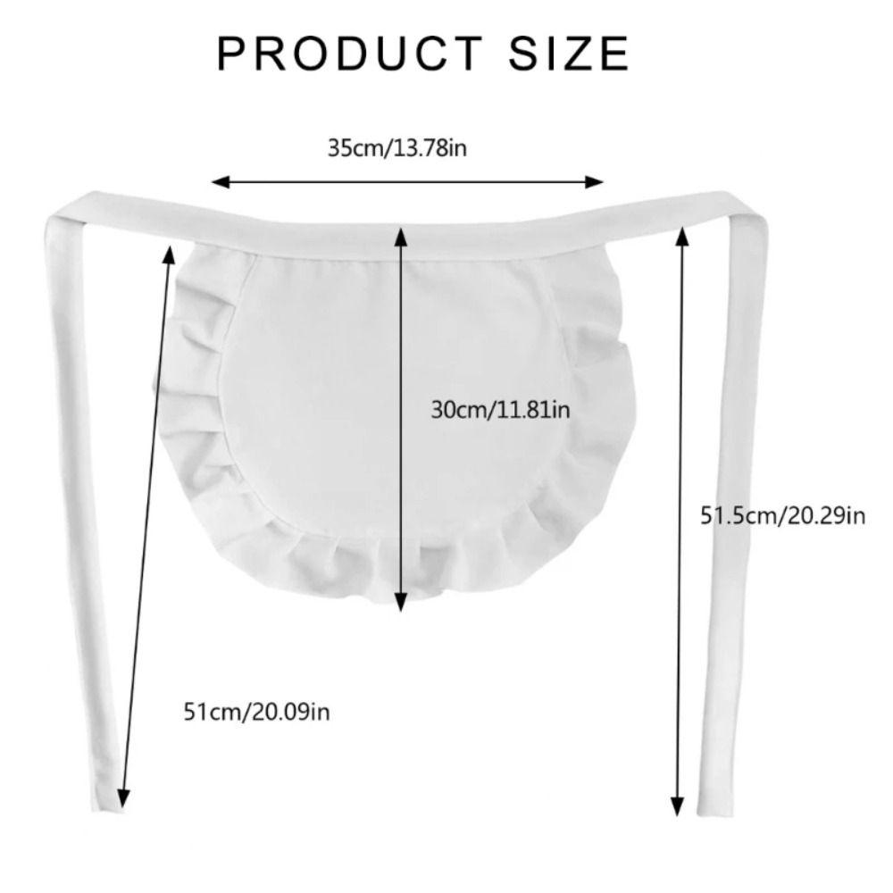 1Pcs Waitress Maid Style Waist Apron Cosplay Costume Half Apron  for Coffee Shop Restaurant
