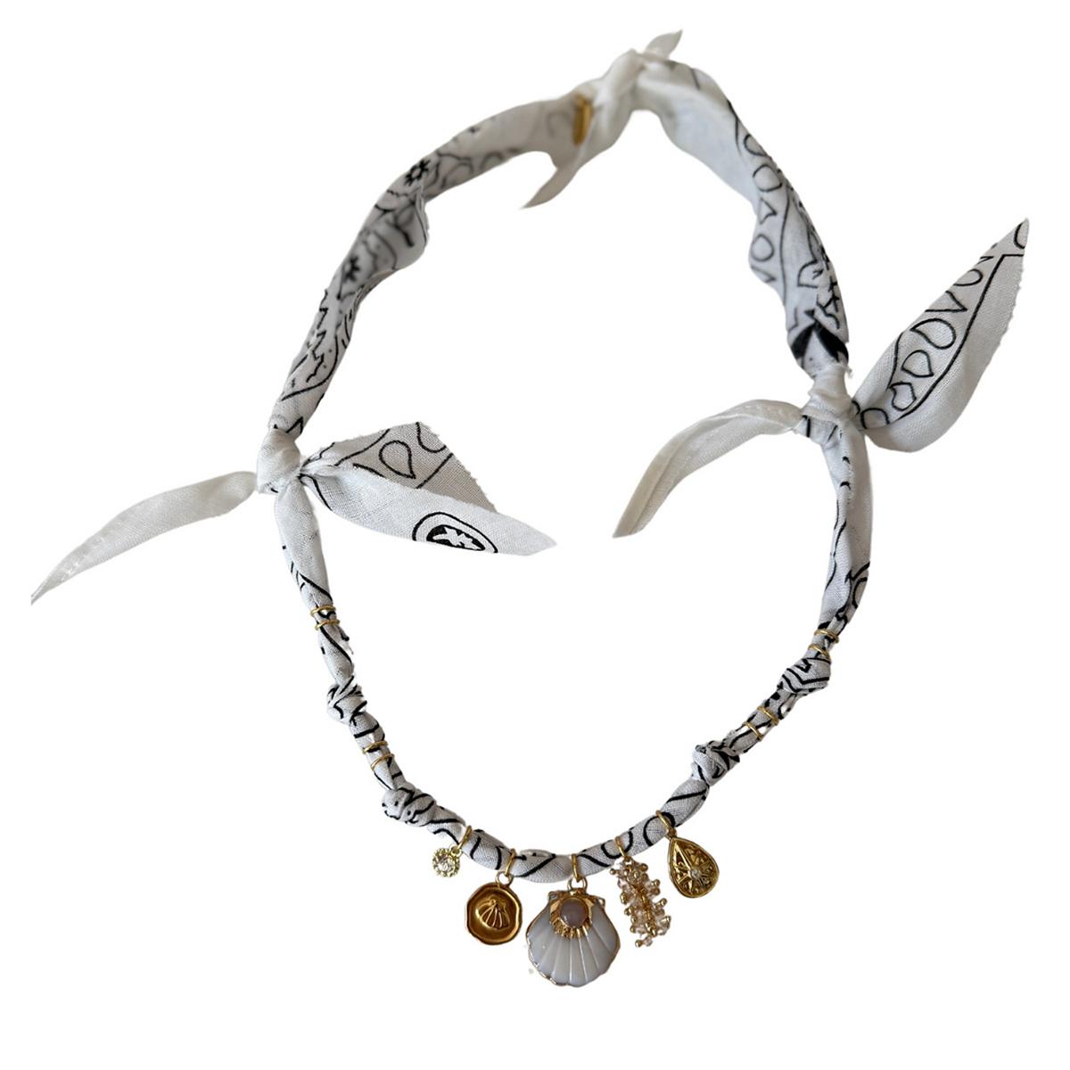 Ocean Wind Shell Turquoise Multi layer Ribbon Pendant Necklace Beach Sea Star Bead Necklace Female