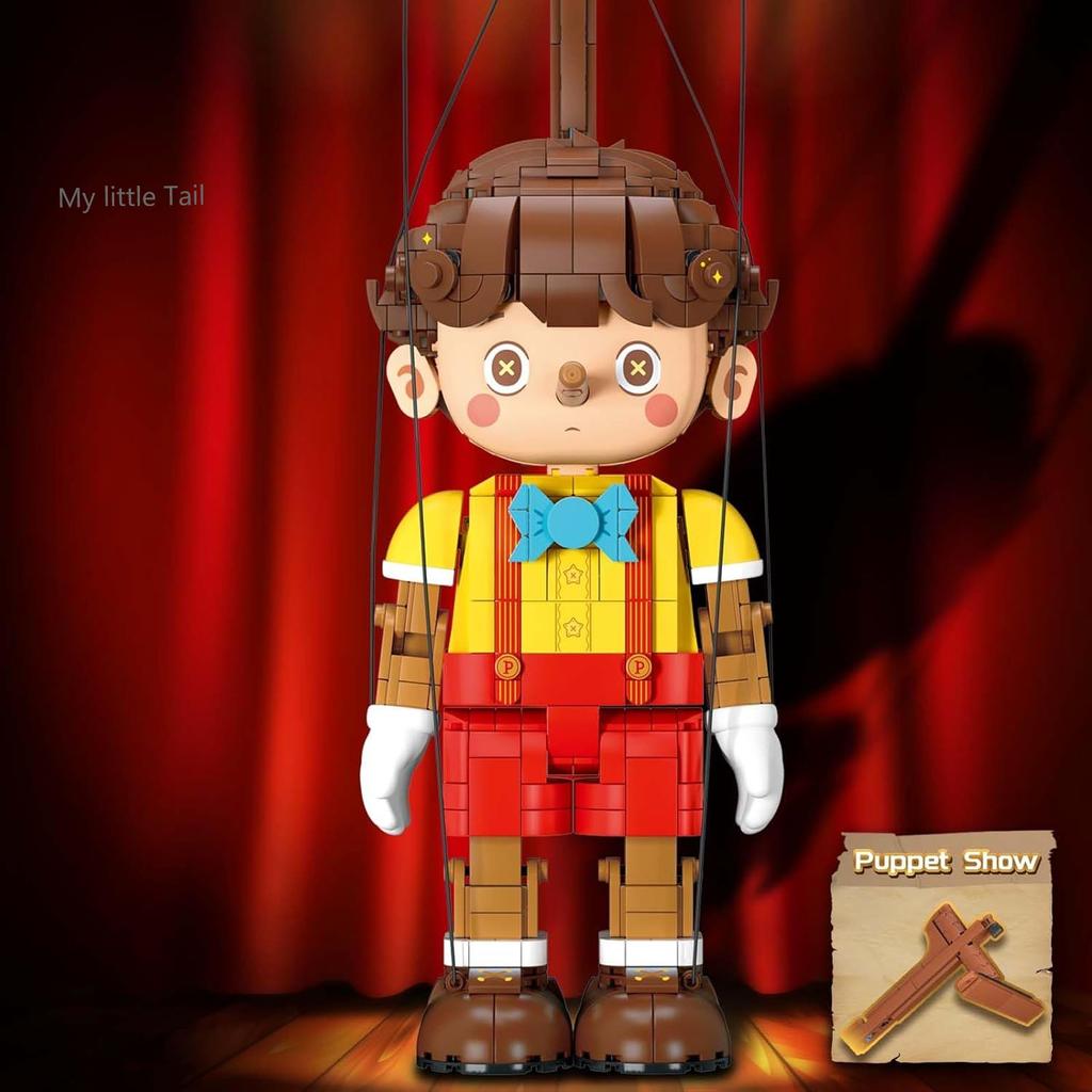 Puppet Toy Building Blocks Set Lighting Marionette Ornament Decorative Cartoon Pinocchio  Interactive Fun Bricks Gifts for Kids
