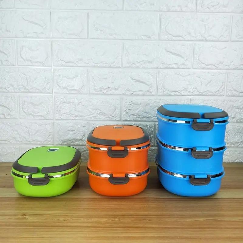 Portable Stainless Steel Food Container Rectangular Leakproof Bento Box Sealed Large Capacity Soup Food Flask for Kids Adult