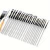 24-Piece Brush Set: Cross-Border Canvas Roll with Silver-Gray Nylon Handles for Gouache & Watercolor Painting