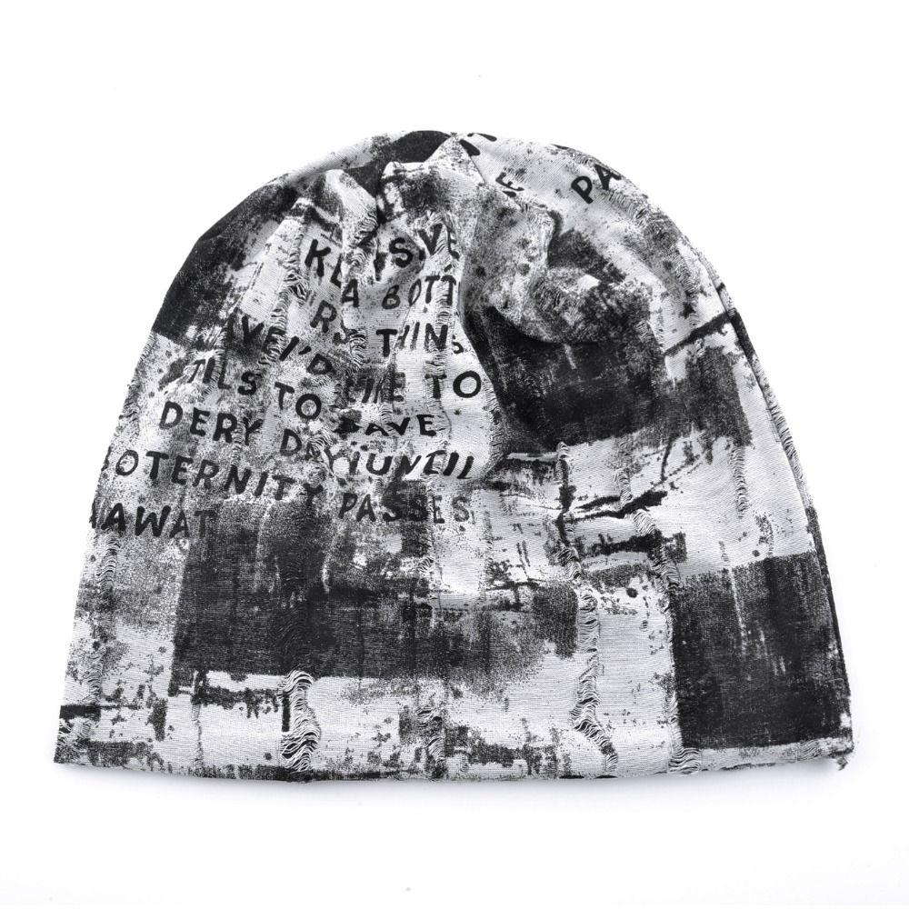 Tie-dye Slouchy Beanie Hat Stretchy Streetwear Beanie Retro Plush Lined Beanie  For Men Women