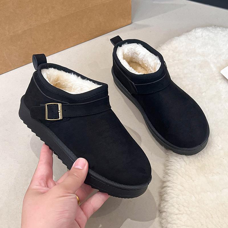 Europäischer und amerikanischer Außenhandel Damen Übergröße Kurze Schneestiefel Damen 2025 Winter neue dicksohlige Samt Thermo Baumwollschuhe