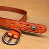 Rivet Women's Belt, First Layer Cowhide Fashion Casual Pin Buckle Belt, Genuine Leather Simple Belt
