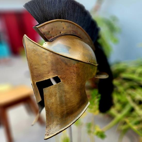 King Leonidas Spartan Helmet: 300 Movie Replica, Medieval Battle Edition