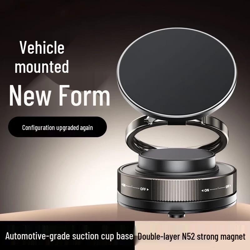 Magnetic Car Center Console Phone Holder - Multifunctional, Folding & Rotating Design Magnetic Car Mount чёрный
