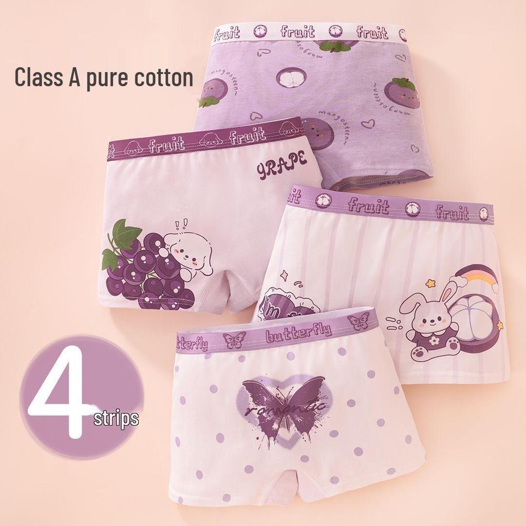 Girls' Pure Cotton Antibacterial Boxer Shorts - Comfortable Toddler & Little Girl Underwear