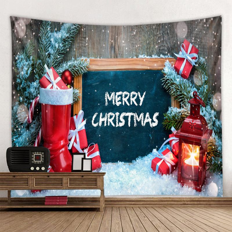 Home Decor Christmas Tapestry Gift Winter Night Print Hanging Fireplace Print Wall Decor Background Fabric tapeçaria de natal