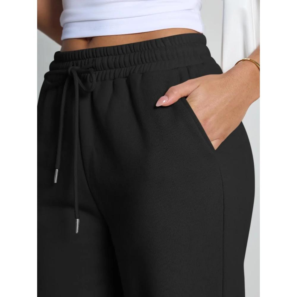 Gerade Weiter Bein Lockere Hose Damen Mode Frühling Sommer Baggy Jogginghose Hohe Taille Lässig Straßenhosen Schicke Hosen